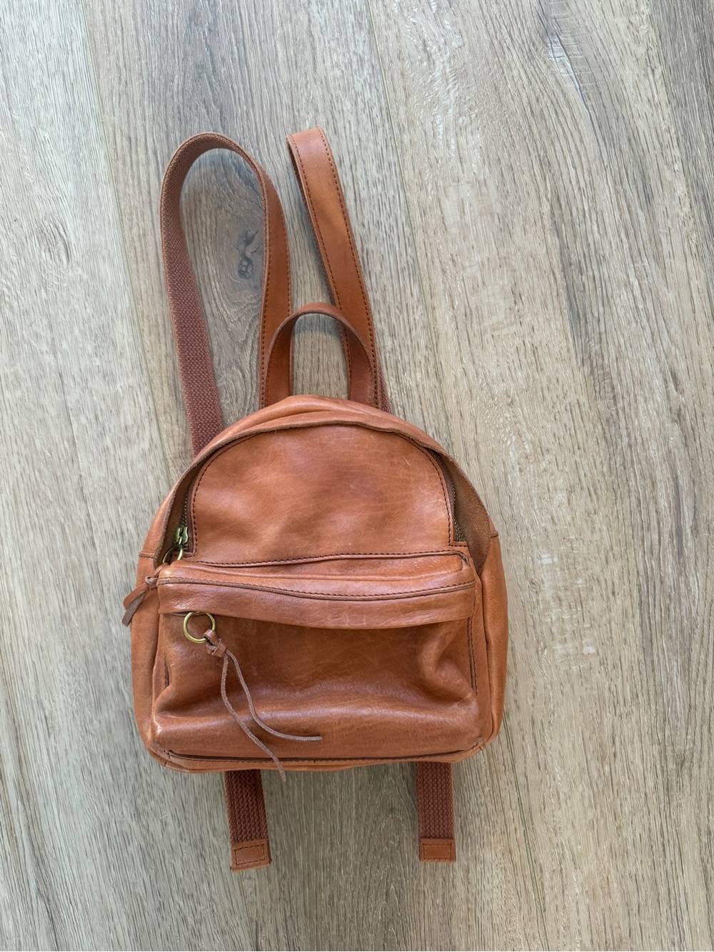 Madewell Lorimar Classic Leather Mini Backpack - Tan / Brown